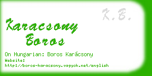 karacsony boros business card